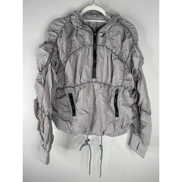 New Free People FP Movement Happy Camper Pullover Jacket Size XS Rare Gray - Picture 2 of 5